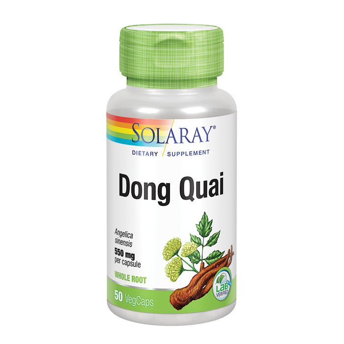 Solaray Dong Quai Root 550mg | Healthy Menstrual & Menopausal Support | Womens Health Supplement | Whole Root | Non-GMO, Vegan & Lab Verified | 50ct