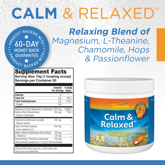 Thompson Calm & Relaxed Fine Powder | Natural Orange Flavor | 300g