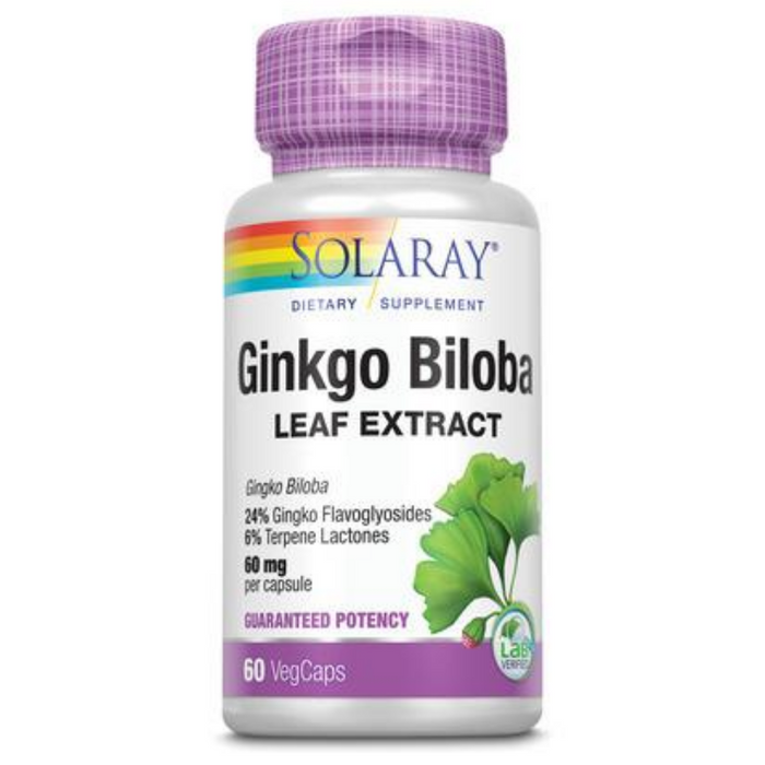 Solaray Ginkgo Biloba Extract, 60mg | 60 Count