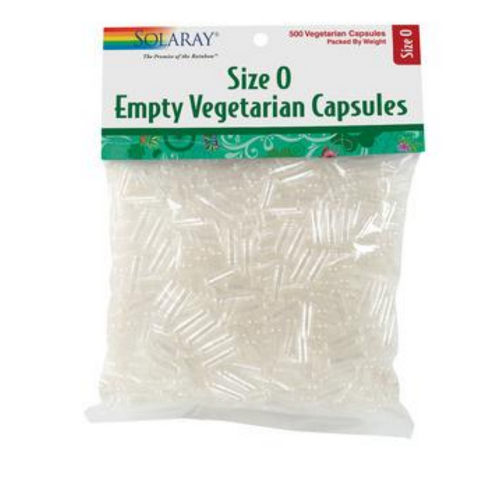 Solaray Empty Vegetarian Capsules, Size 0 | 500 Count