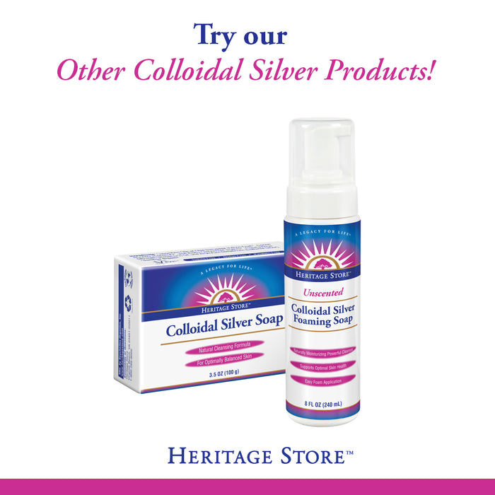 Heritage Store Colloidal Silver + Shampoo 12 oz Liquid