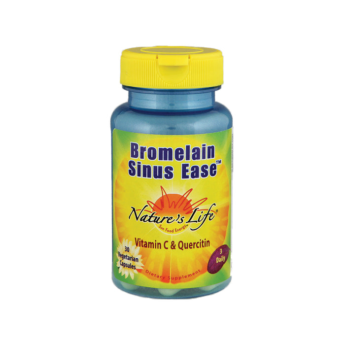 Nature's Life Bromelain Sinus Ease 1200mg | With Vitamin C & Quercetin | Sinus Health, Immune Function & Seasonal Support | 30 Vegetarian Capsules