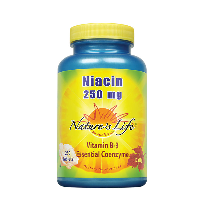 Nature's Life Niacin 250 mg | Vitamin B3 Supplement | Healthy Blood Lipid and Skin Support | Lab Verified | 250 Tablets
