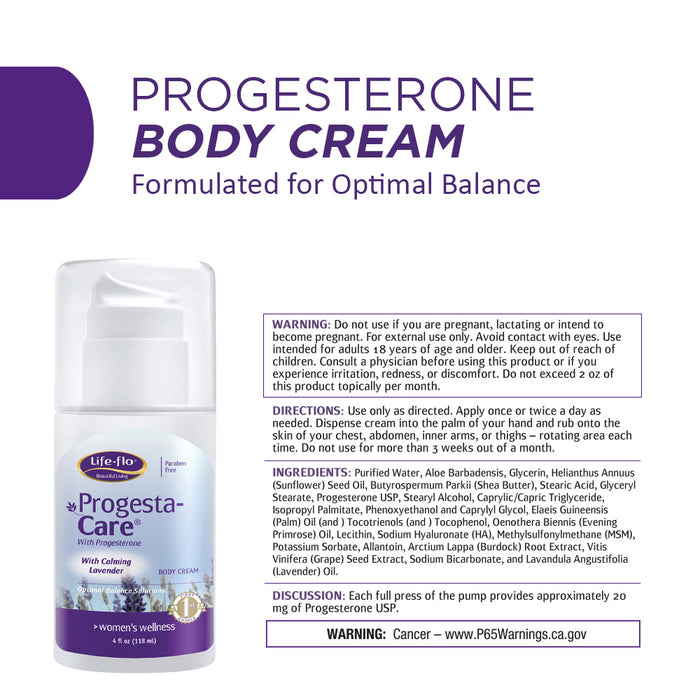 Life-Flo Progesta-Care Progesterone, Lavender, 4oz