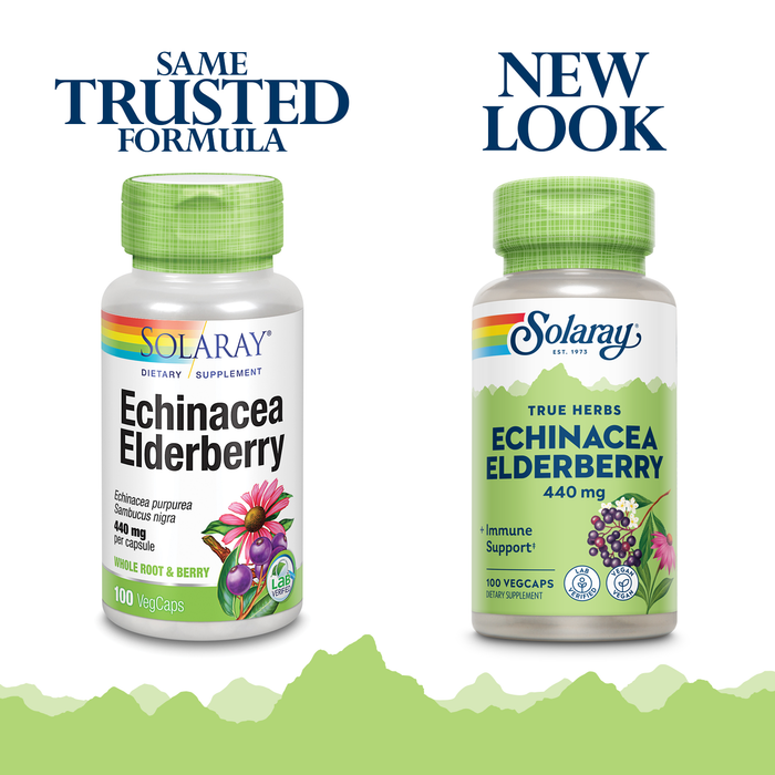Solaray Echinacea and Elderberry Capsules, 440 mg | 100 Count