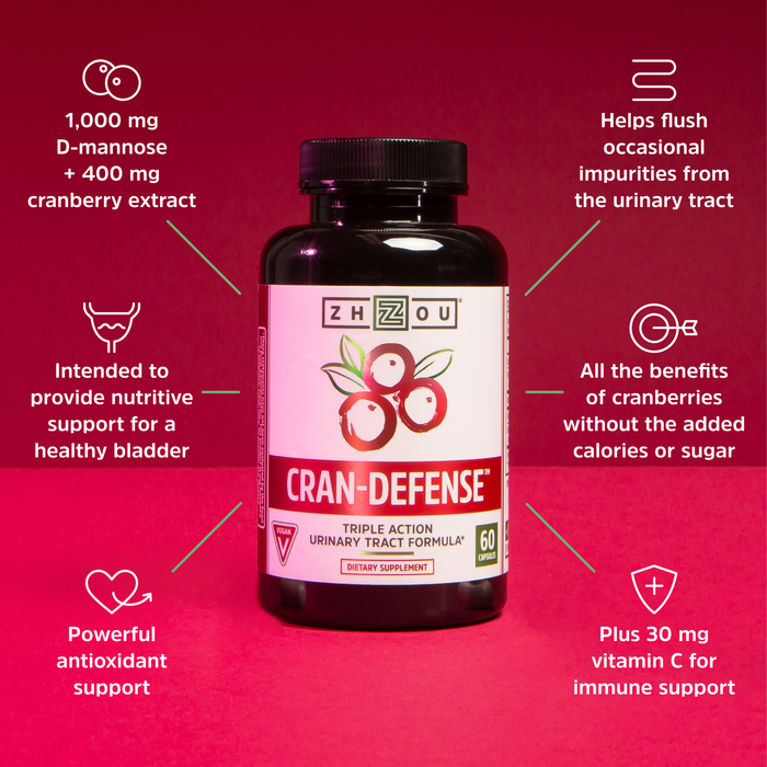 Zhou Nutrition Cran-Defense with Cranberry Concentrate Urinary Tract Formula 60 ct