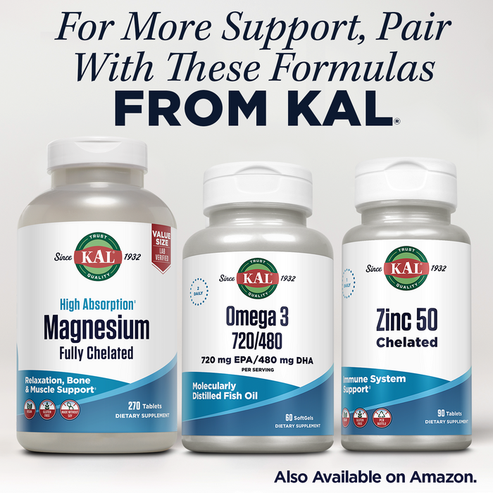 KAL Omega 3 Fish Oil 2,400 mg - 720/480 EPA DHA Supplements - Eye, Brain, Heart, and Joint Support Supplement - Molecularly Distilled and Lab Verified - 60-Day Guarantee - 30 Servings, 60 Softgels