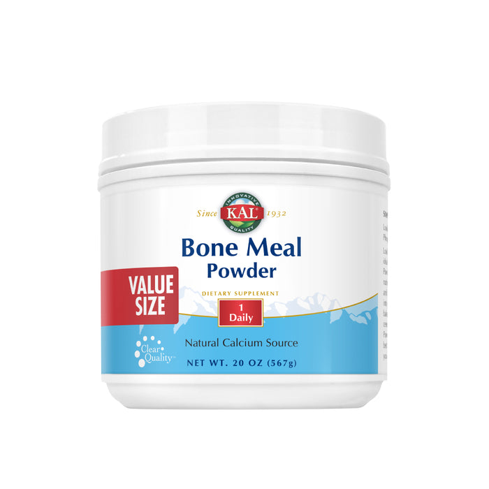 KAL Bone Meal Powder, Calcium Magnesium Supplement, Bone Health, Muscle Function and Nerve Health, Sterilized and Edible, Unflavored, Made Without Soy or Dairy, 60-Day Guarantee (20oz)