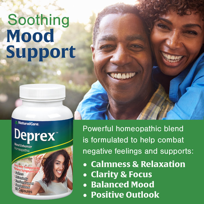 NaturalCare Deprex Homeopathic Medicinal For Mood Enhancement | Emotional Upset Support & A Healthy Outlook | 60 Caps