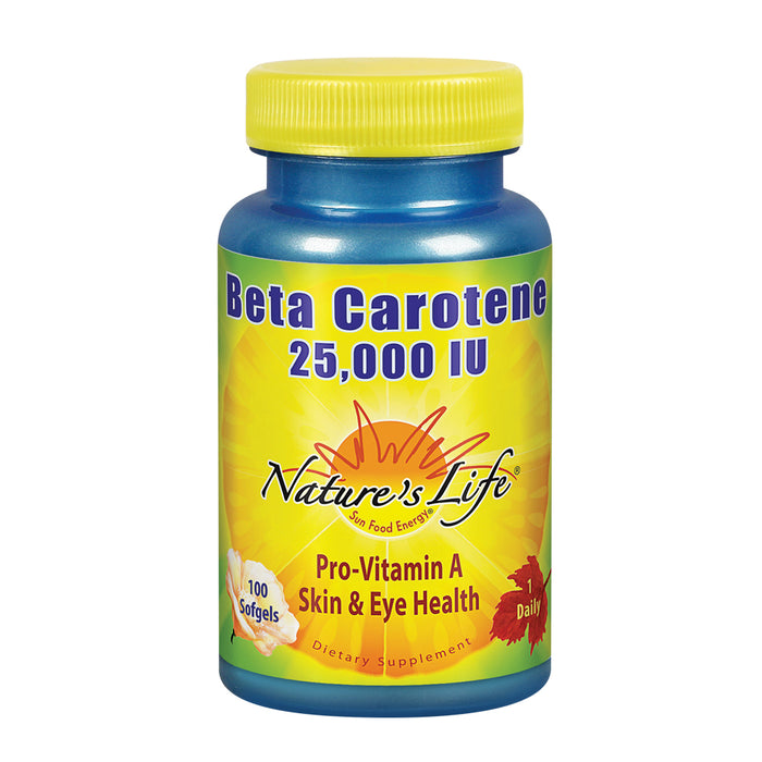 Nature's Life Beta Carotene 25,000 IU 100 Softgels, 100 Count