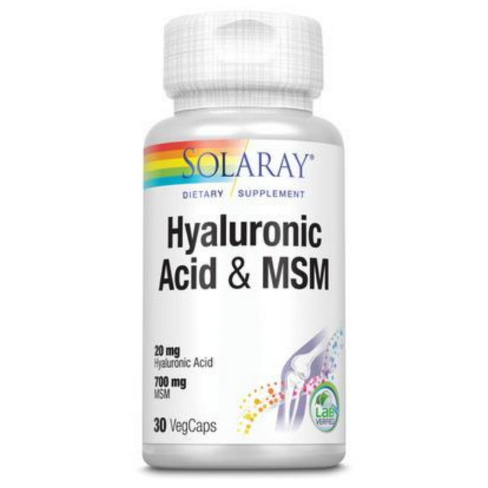Solaray Hyaluronic Acid plus MSM, Veg Cap (Btl-Plastic) | 30ct