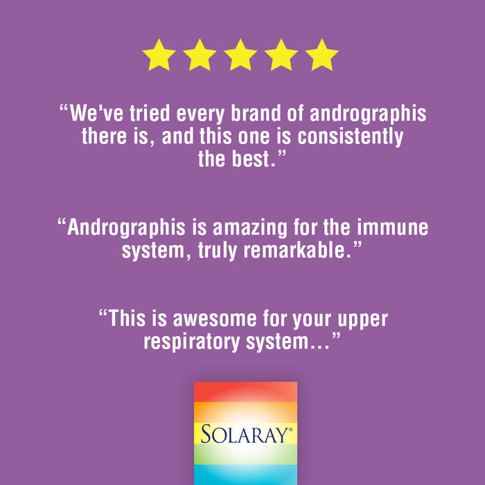 Solaray Andrographis Aerial Extract 600 mg | Healthy Immune System & Respiratory Tract Support | 30 Serv | 60 VegCaps