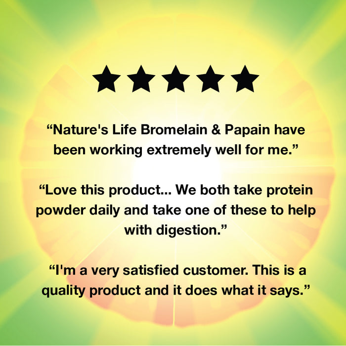 Nature's Life Bromelain & Papain | Proteolytic Enzymes For Digestive Support & Comfort | From Pineapple & Papaya | 250mg (250 CT)