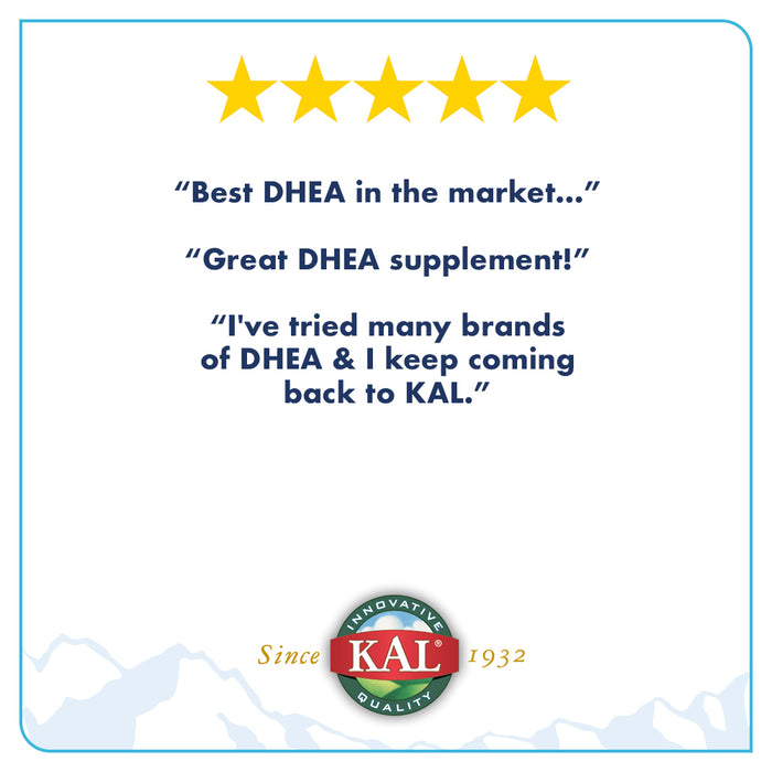 KAL DHEA 25 mg | 99.5% Pure & Micronized | Healthy Balance & Aging Support Formula for Men & Women | Lab Verified & Vegetarian | 30 Tablets