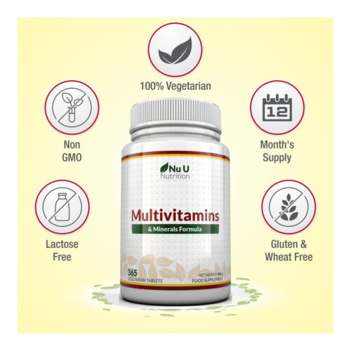 Multivitamins & Minerals Formula 2 X Bottles 365 Vegetarian Tablets With Iron