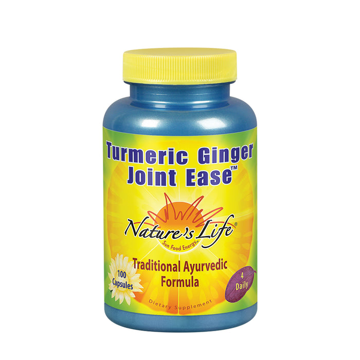 Nature's Life Turmeric Ginger Joint Ease | Non-GMO | 100 Gelatin Capsules