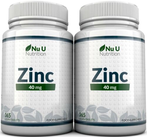 ZINC Tablets 40mg 365 Tablets (12 Month's Supply) Incredible Value