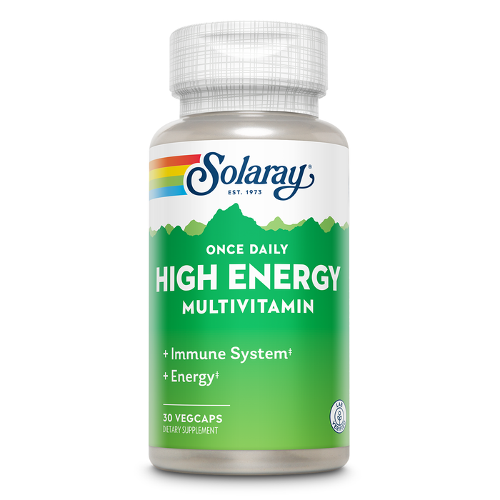 Solaray Once Daily High Energy Multivitamin, Supports Immunity & Energy, Whole Food Base Ingredients, Mens and Womens Multi Vitamin, 180 VegCaps (30 Servings, 30 VegCaps)