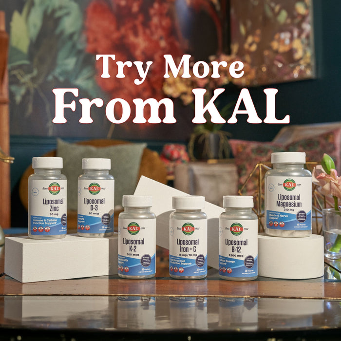 KAL Liposomal Iron Supplement with Liposomal Vitamin C, Iron Supplement for Women and Men, High Absorption, Gentle Iron Pills, Vegan, Gluten Free, 30 Servings, 30 VegCaps