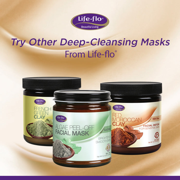Life-flo 100% Pure Bentonite Clay | Facial Detox Mask for Oily Skin | Cleans Pores, Refreshes, Tones & Purifies | 11.5oz