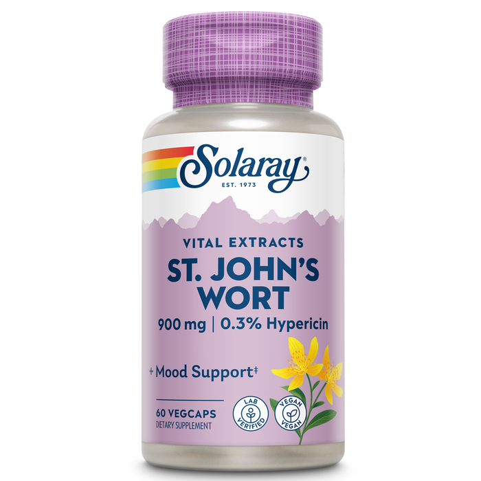 Solaray St. Johns Wort Aerial Extract 450mg Two Daily | Mood & Brain Health Support | 0.3% Hypericin | 60ct, 30 Serv.