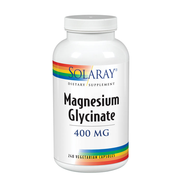 Solaray Magnesium Glycinate 400 mg | Healthy Relaxation, Bone & Cardiovascular Support (240 CT, 60 Servings)