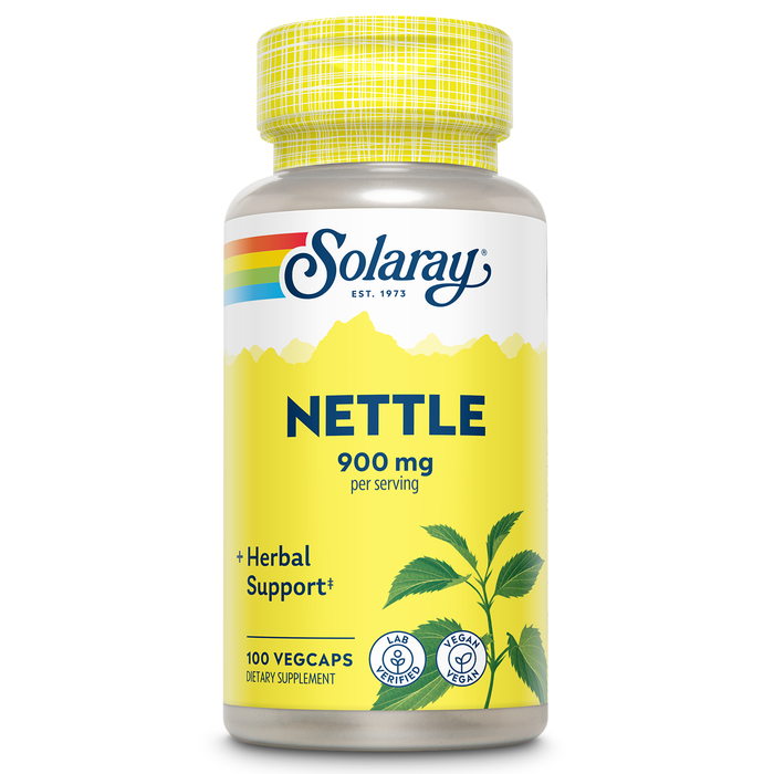 Solaray Nettle 900 mg - Organic Nettle Leaf Supplement - Kidney, Urinary, and Prostate Support - Traditional Use for Allergy Response and Respiratory Wellness - Vegan - 50 Servings, 100 VegCaps