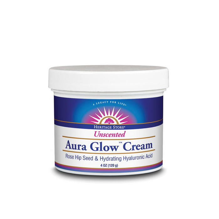 HERITAGE STORE Aura Glow w/ Hyaluronic Acid, Cream, Unscented (Jar) | 4oz