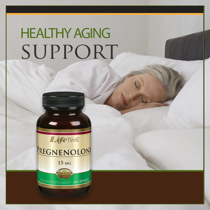 Lifetime Pregnenolone Supplement | Support Energy, Mood, Focus, Sleep and Healthy Aging | Manufactured in our own facility | 15 mg | 60 Capsules