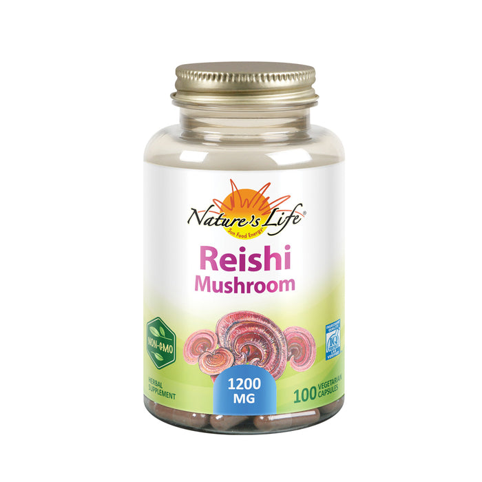 Nature's Life Reishi Mushroom 1200 mg | Healthy Immune Function, Energy & Mood Support Supplement | Non-GMO & Lab Verified | 100 Vegetarian Capsules