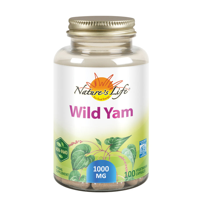 Nature's Life Wild Yam 1000mg Herbal Supplement | Womens Health Formula | With Diosgenin for Healthy Balance Support | Non-GMO | 100 Veg Caps