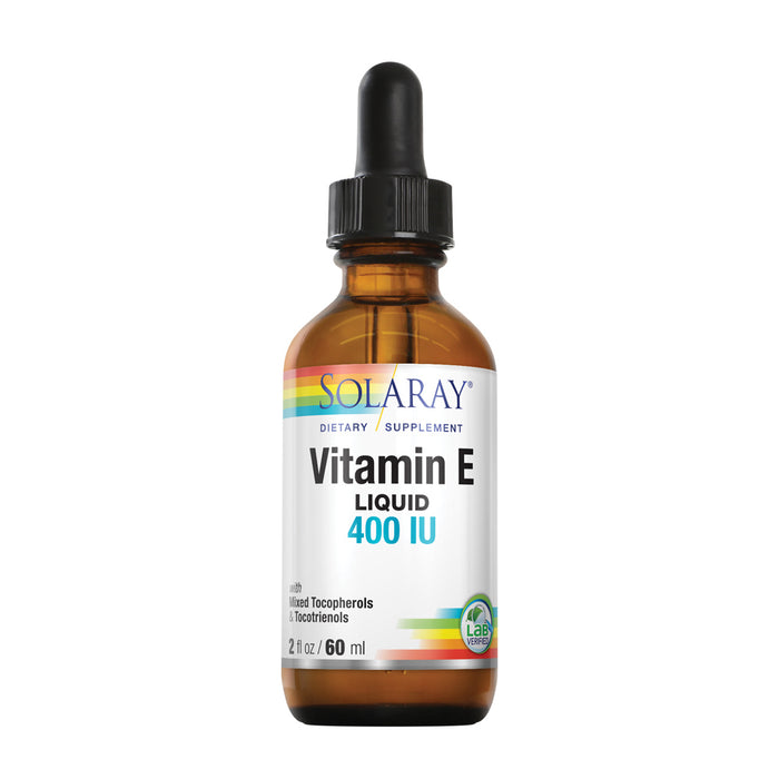 Solaray Vitamin E Drops 400IU | Unflavored w/ Mixed Tocopherols | Healthy Heart, Antioxidant Activity & Skin Support | Vegan | 2 fl oz