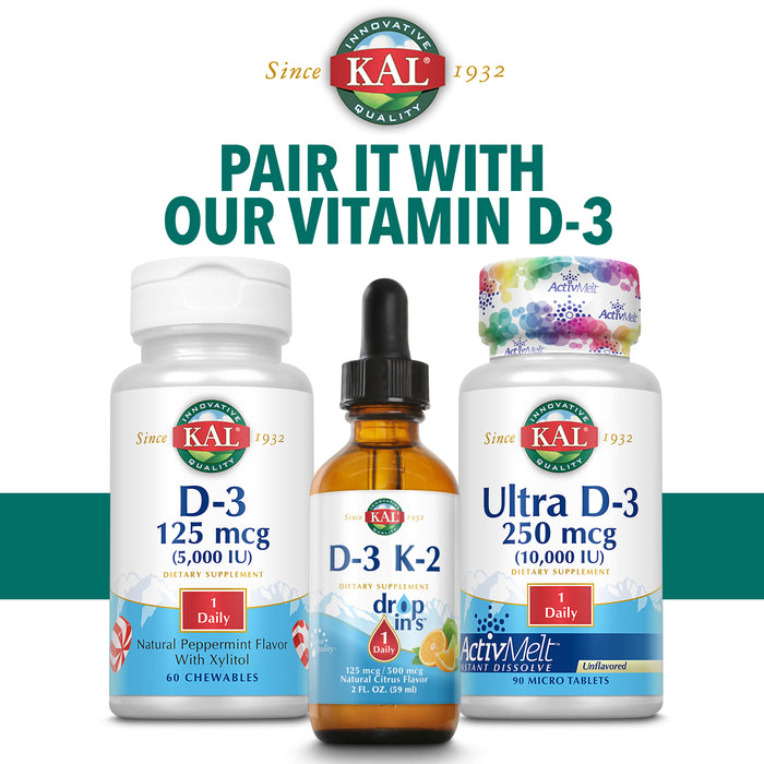 KAL Dolomite Powder | Natural Calcium & Magnesium Source | Bone & Heart Health Support | Fast-Acting | 16oz, 90 Serv.