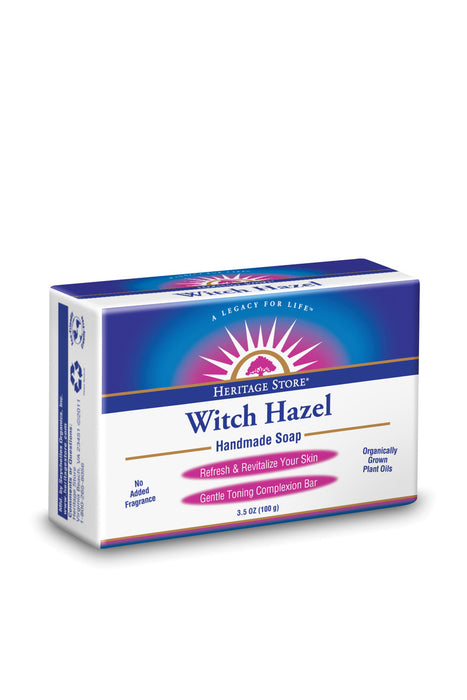 HERITAGE STORE Witch Hazel Soap, Bar, Unscented (Carton) 3.5oz