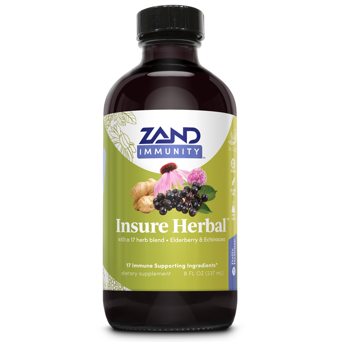 Zand Insure Immune Support, Herbal Liquid Echinacea Supplement, Features Goldenseal, Chamomile, Ginger & Valerian 8 oz (8oz)