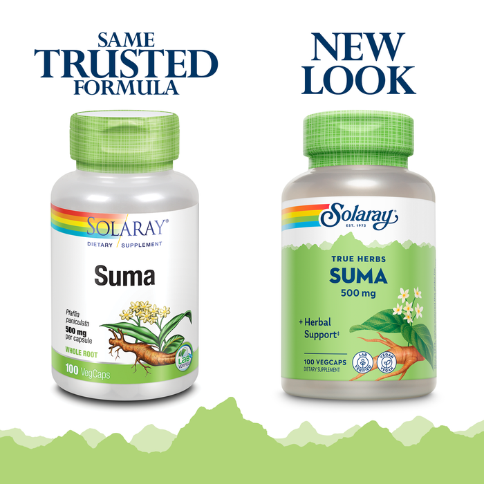Solaray Suma Root 500mg | Adaptogenic Herb for Healthy Stress & Immune Function Support | Naturally Plant Sterols | Non-GMO & Vegan | 100 VegCaps