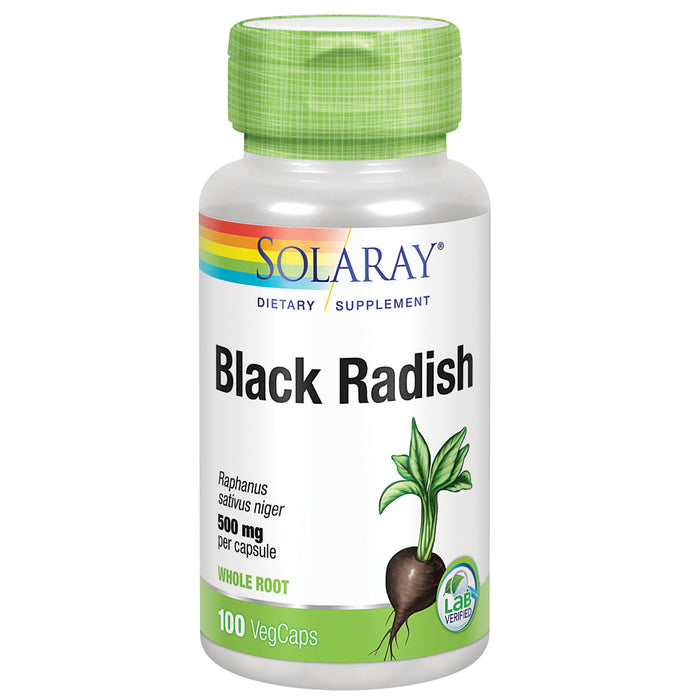 Solaray Black Radish Root 500 mg | Healthy Internal Cleansing & Liver Function Support | Non-GMO & Vegan | 100 VegCaps