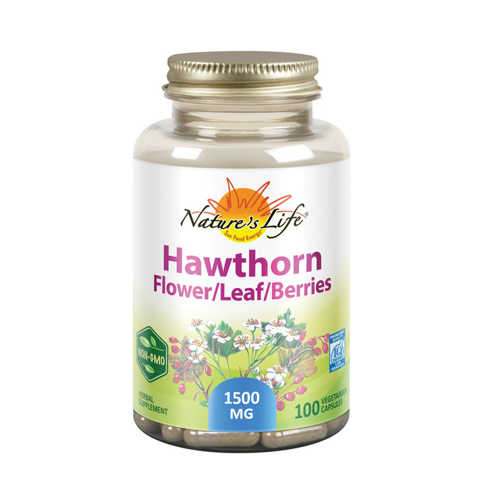 Natures Life Hawthorn Flower/Leaf/Berries 1500mg | Cardiovascular, Circulation & Blood Vessel Support | 100ct, 33 Serv.