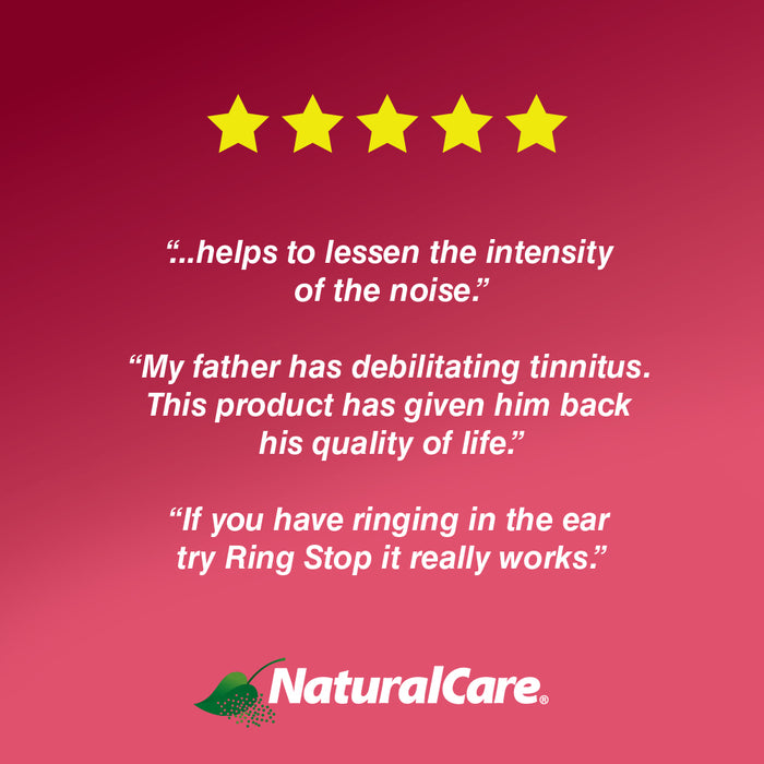NaturalCare RingStop | Ringing in the Ear Aid | Homeopathic Support For Tinnitus Relief, Ear Noise & Sensitivity to Sound (60 CT)