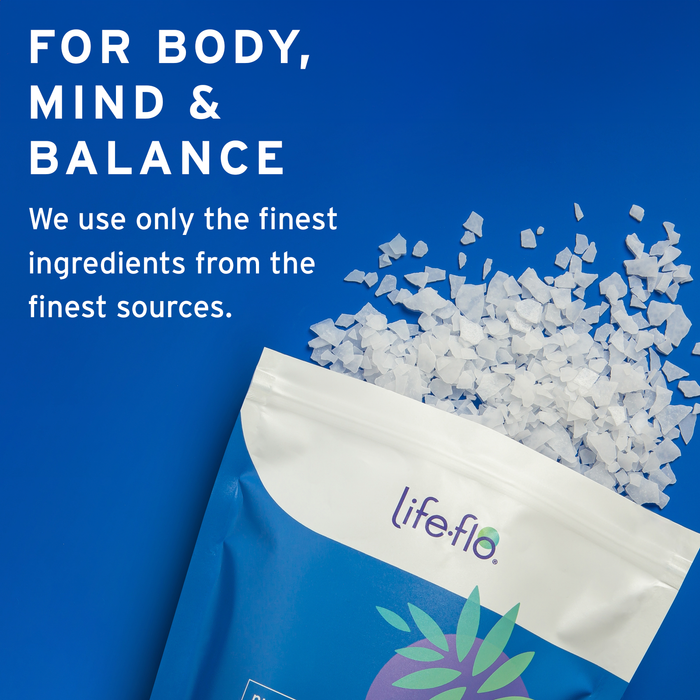 Life-flo Pure Magnesium Bath Flakes - Relaxing Bath Soak - Concentrated Magnesium Chloride Flakes from the Zechstein Seabed - Relief and Relaxation w/ Ancient Trace Minerals - 60-Day Guarantee (1.65 lbs)