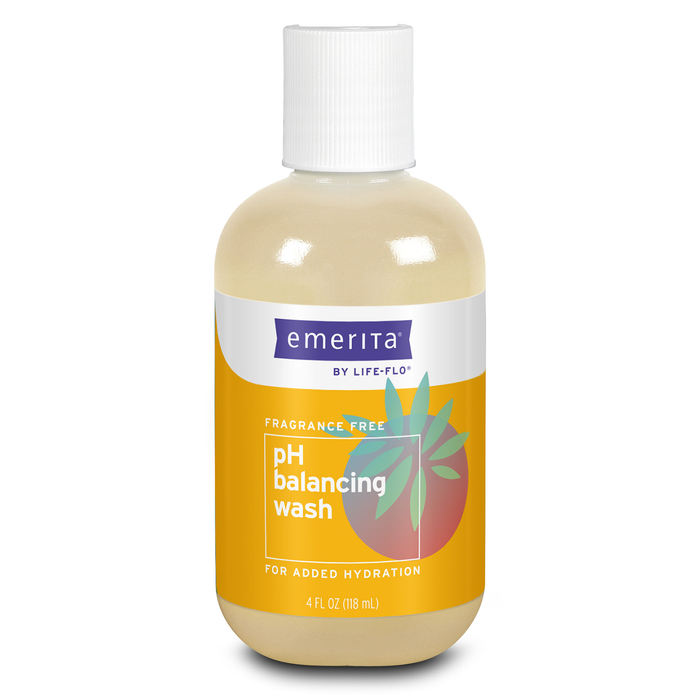 Emerita by Life-flo pH Balancing Feminine Wash, Hydrating Cleanser Soothes Delicate Areas, Fights Odor and Keeps You Feeling Fresh, Made Without Parabens, Fragrance Free, Not Tested on Animals, 4oz