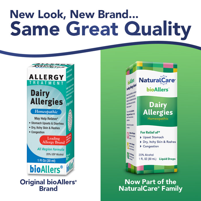 NaturalCare by bioAllers Dairy Allergies Treatment | Homeopathic Formula May Help Relieve Sneezing, Congestion, Itching, Rashes & Watery Eyes | 1 Fl Oz