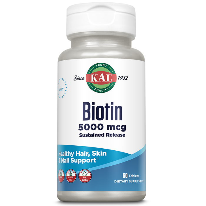 KAL Biotin 5000 Sustained Release 5000mcg | 60ct
