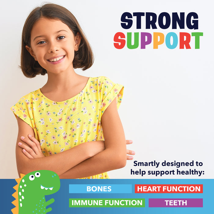 KAL Vitamin D-Rex - Vitamin D Gummies for Kids - Kids Vitamin D3 - Peach, Mango, and Strawberry Flavors - Immune, Heart, Bone & Oral Support - Vegetarian, Gluten Free - 60 Servings, 60 Gummies