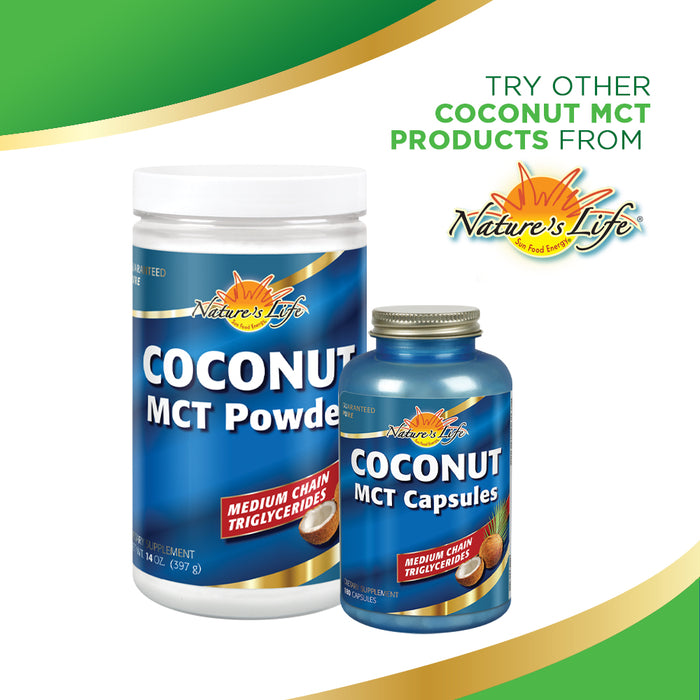 Nature's Life Liquid Coconut MCT Oil, Vegetarian | Energy & Metabolism Supplement, Keto & Paleo Friendly, 12oz, 24 Serv.
