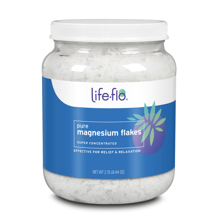 Life-flo Pure Magnesium Bath Flakes - Relaxing Bath Soak - Concentrated Magnesium Chloride Flakes from the Zechstein Seabed - Relief and Relaxation w/ Ancient Trace Minerals - 60-Day Guarantee (44 oz)