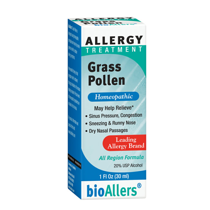 NaturalCare by bioAllers Allergy Grass Pollen Treatment | Homeopathic Formula May Help Relieve Sneezing, Congestion, Itching, Rashes & Watery Eyes | 1 Fl Oz