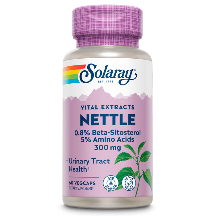 Solaray Nettle Root Extract 300mg Healthy Male Urinary & Prostate Support Guaranteed Potency Amino Acids & Beta-Sitosterol Non-GMO 60 VegCaps