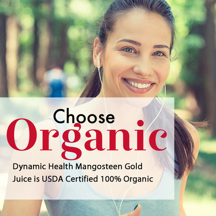 Dynamic Health Mangosteen Gold | Organic Mangosteen 100% Juice | Vegetarian, No Gluten or BPA, Dietary Supplement | 16oz