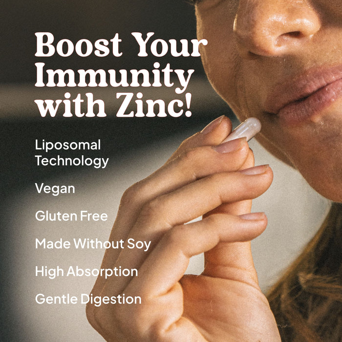 KAL Liposomal Zinc 30mg, Cellular Function and Immune Support Supplement, Enhanced Absorption Zinc Supplements, Vegan, Gluten Free, Soy Free, 30 Servings, 30 VegCaps